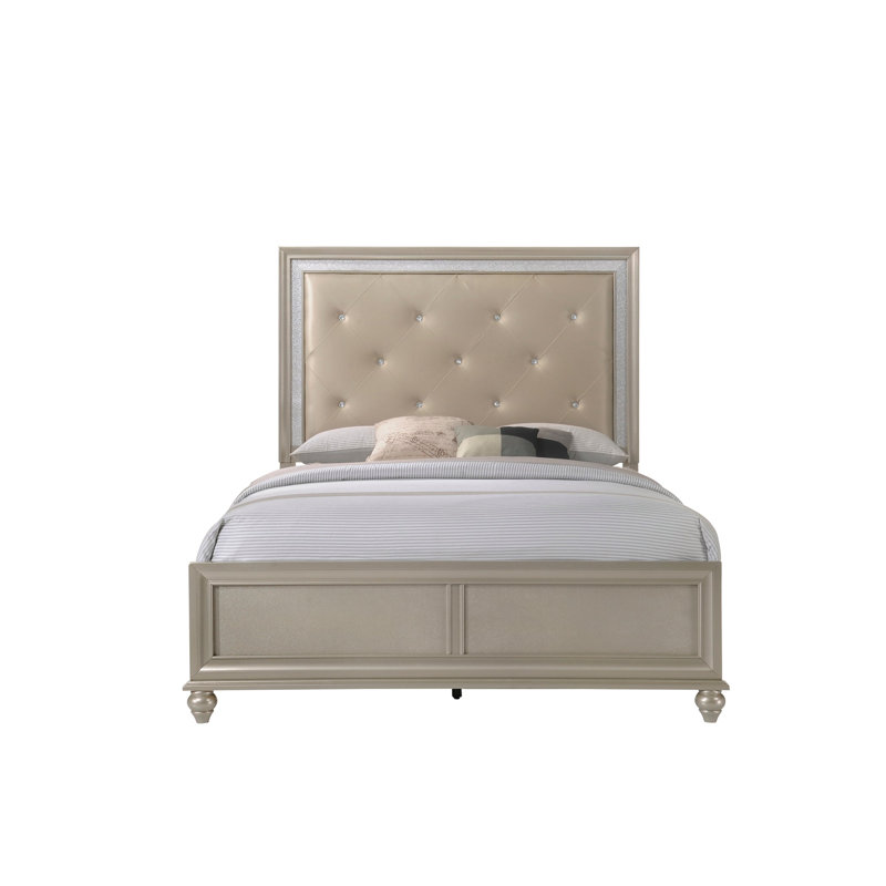 House of Hampton® Luciana Champagne Upholstered Panel Bedroom Set